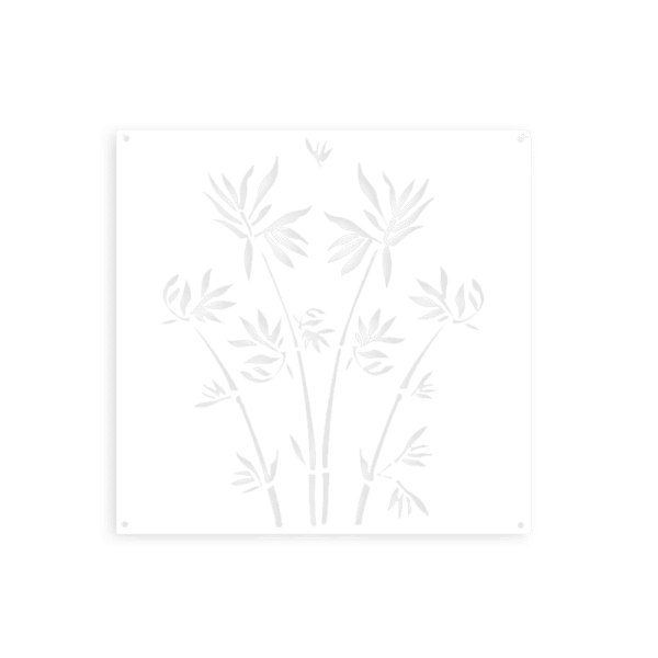 Tableau bouquet de fleurs en acier blanc