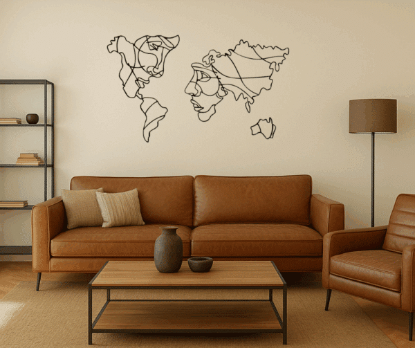 Tableau Mappemonde visage