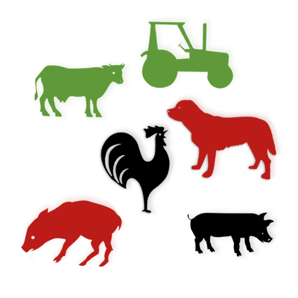 Lot aimants grands animaux de la ferme vert JD Boutique