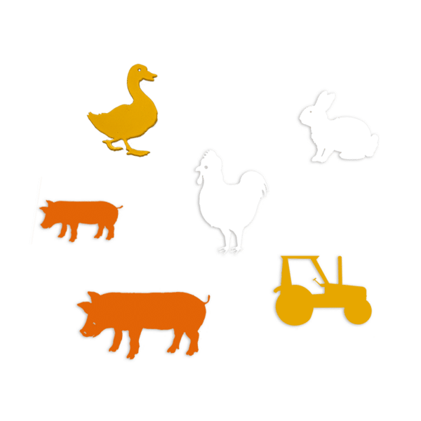 Lot aimants animaux de la ferme JD Boutique orange