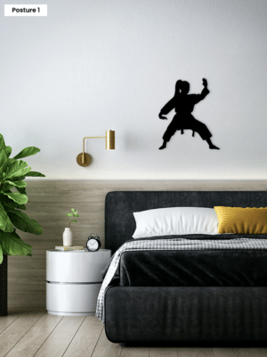 tableau-femme-karate-noir-posture1-JDBOUTIQUE