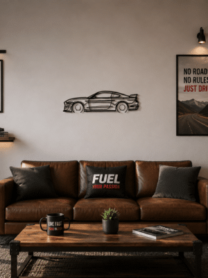 Tableau Mustang sur fond blanc dans une chambre