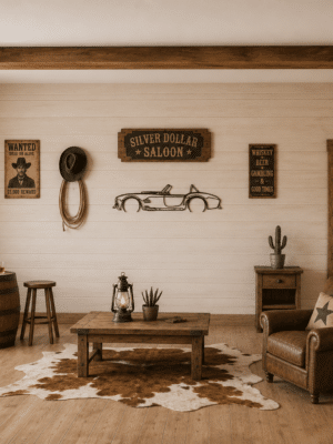 Tableau Ford 427 Cobra sur fond blanc dans un salon