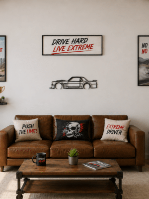 Tableau Ford Mustang Hoonicorn sur fond blanc dans salon