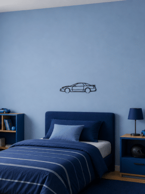 Tableau Pontiac TransAm sur fond bleu